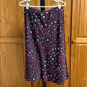 Loft silk midi skirt